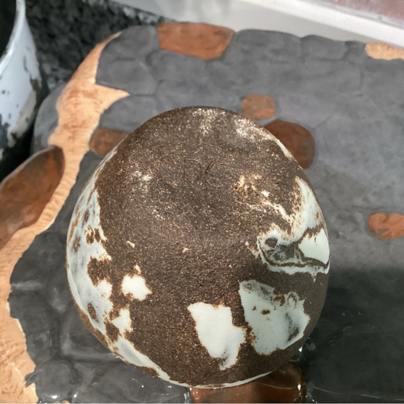 🔵 Handmade Ceramic / Pottery Crafted Bowl - Pretty Blues, Browns, White & Black - Picture 8 of 11